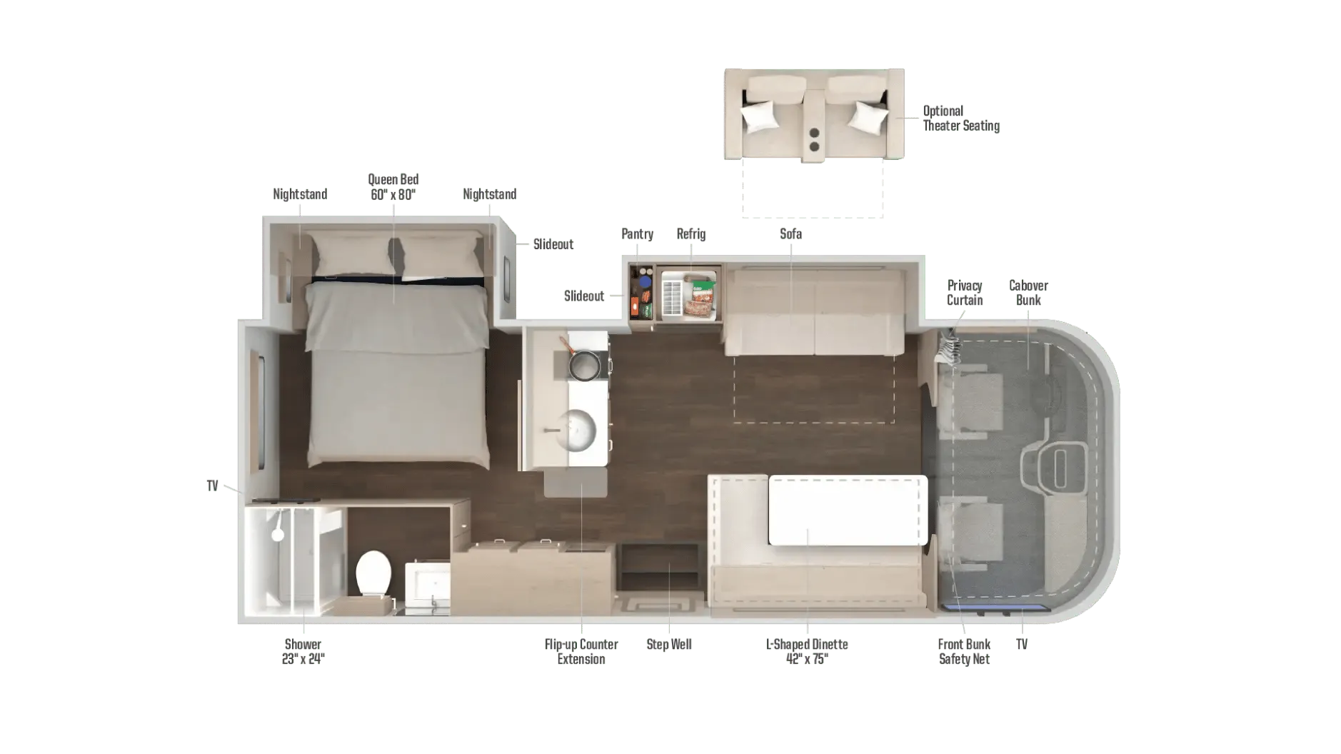 Winnebago Sunflyer 26FE floor plan