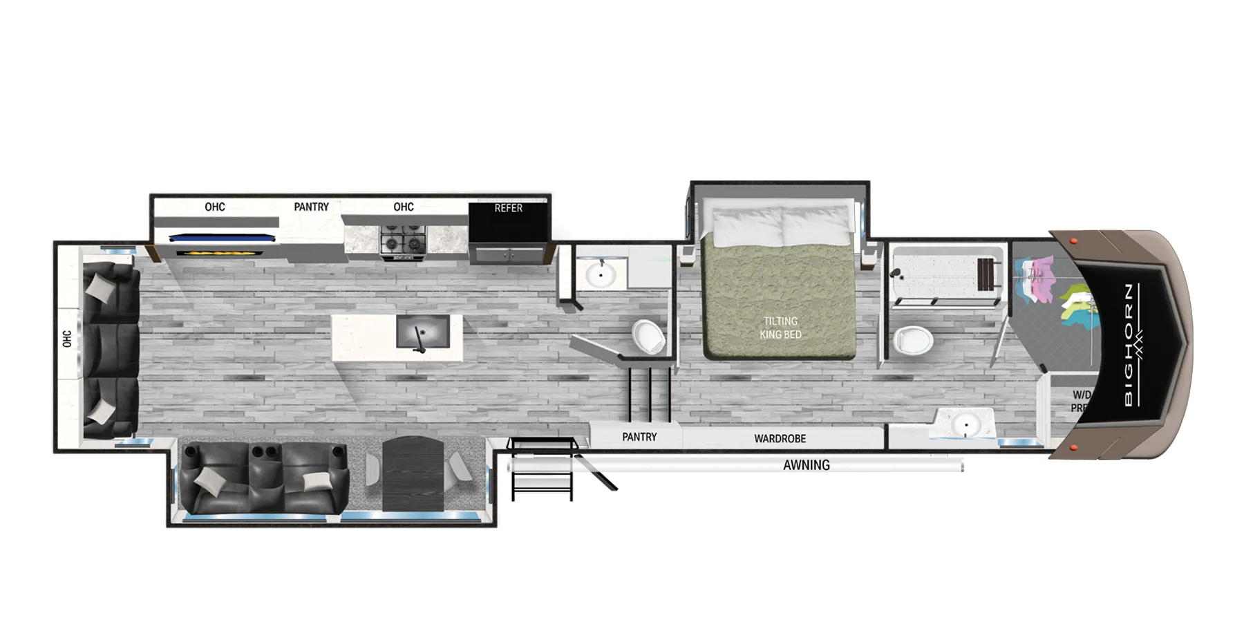 Heartland Bighorn Fifth Wheel 3910FB floor plan