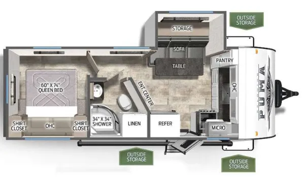 Palomino Puma 22FKQ floor plan