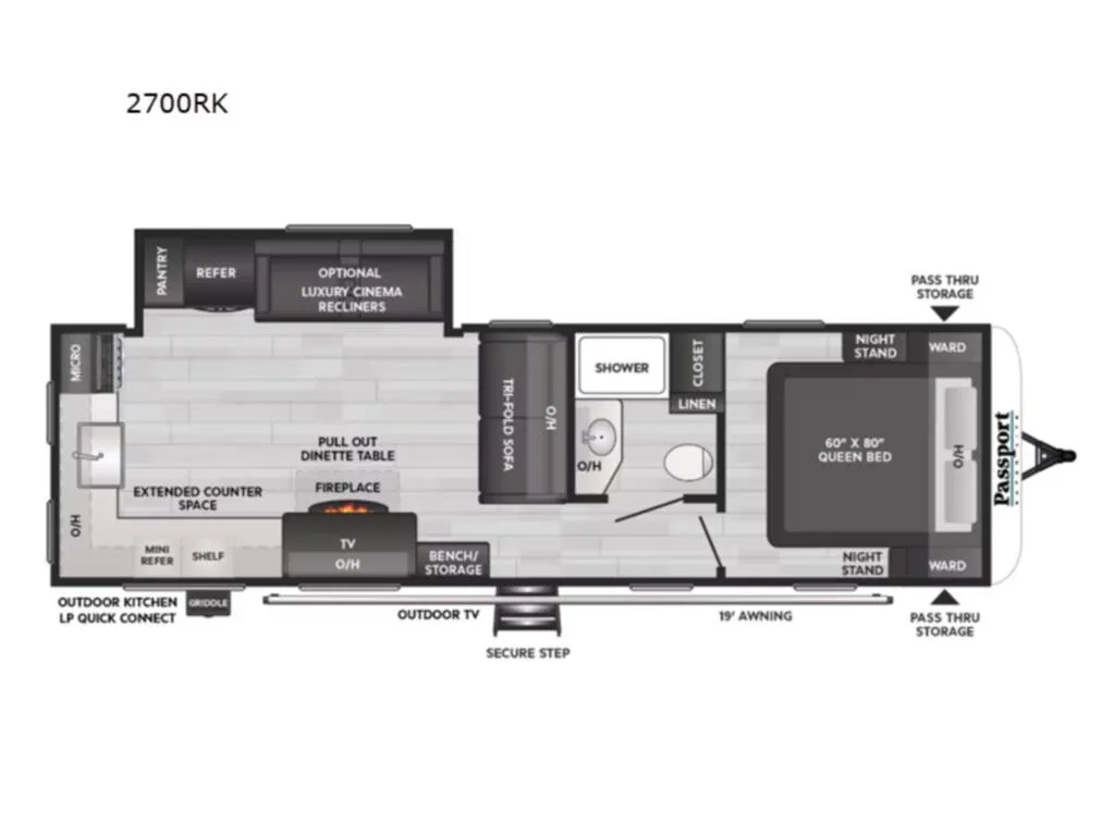 2025 Keystone Passport Super Lite 2700RK - Floor plan