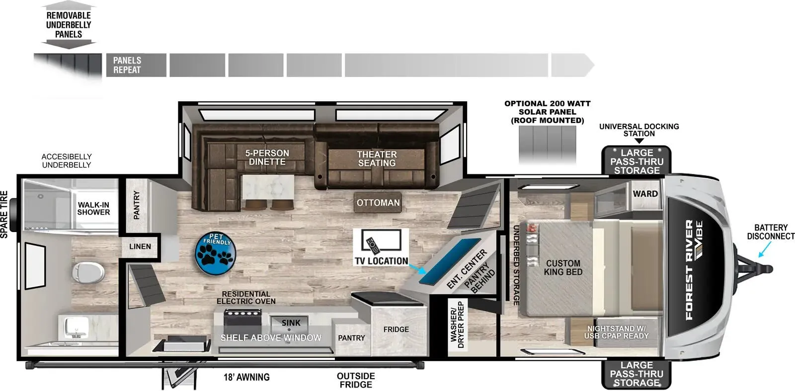 2026 Forest River Vibe 2600RB - Floor plan