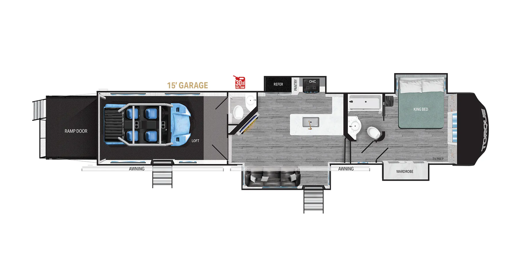 Heartland Torque 385 floor plan