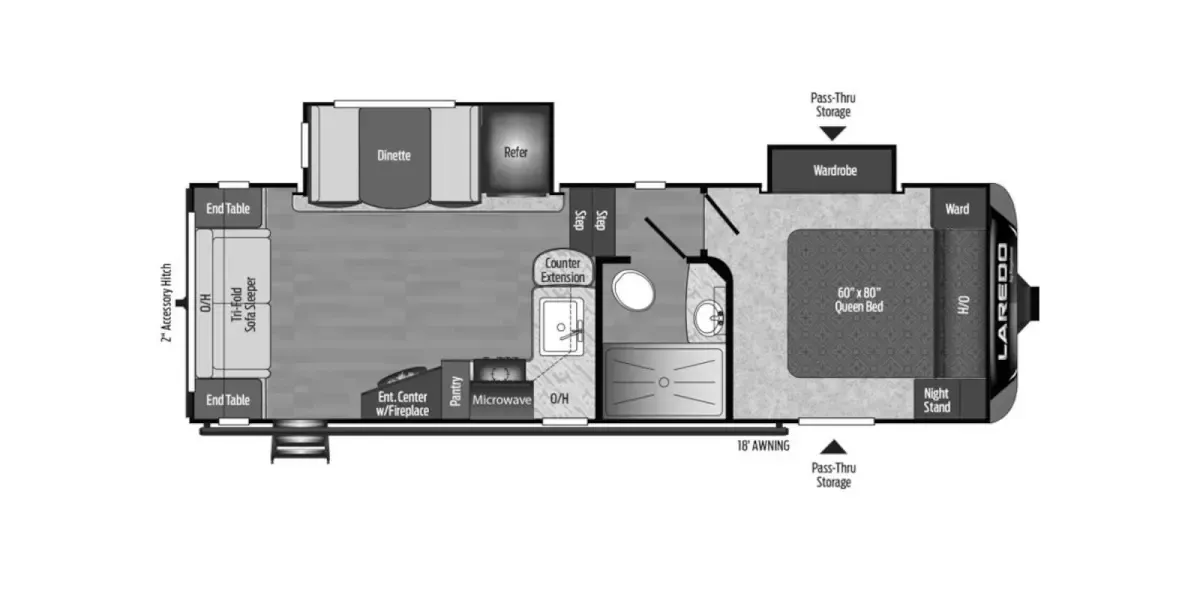2020 Keystone Laredo Super Lite 255SRL - Floor plan