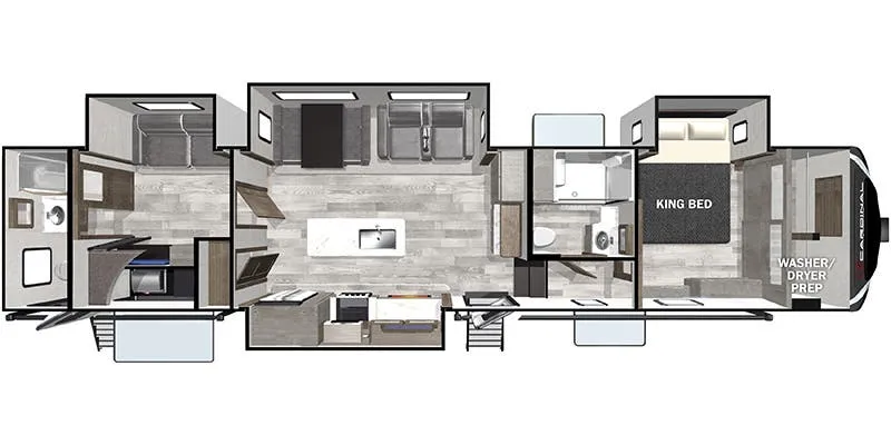Forest River Cardinal Limited 383BHLE floor plan