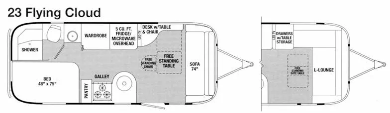 Airstream Flying Cloud 23 floor plan