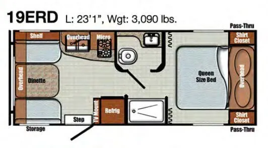 Gulf Stream Vintage Cruiser 19ERD floor plan
