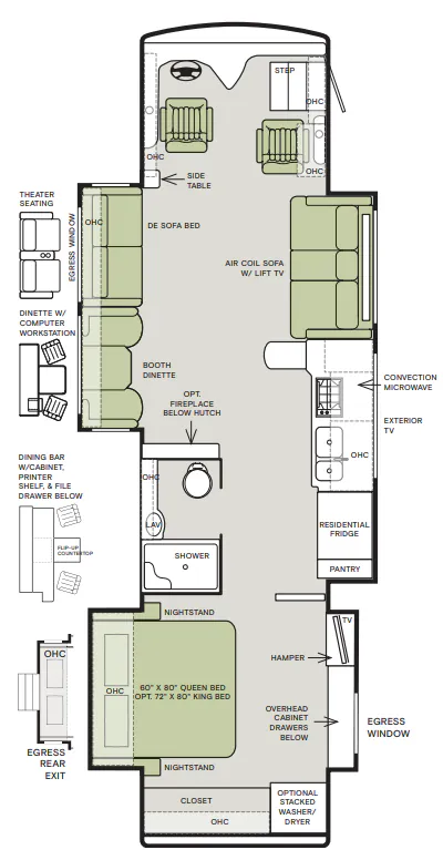 Tiffin Phaeton 36 SH floor plan