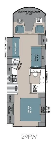 Coachmen Mirada 29FW floor plan