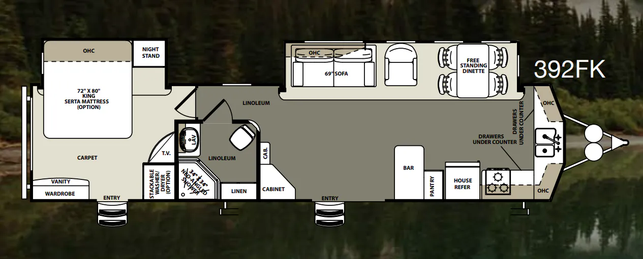 Forest River Sierra Destination 392FK floor plan