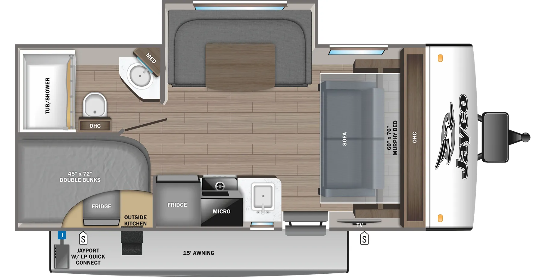 2023 Jayco Jay Feather Micro 199MBS - Floor plan