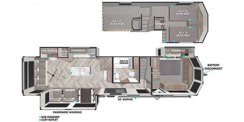 Forest River Salem Grand Villa 42DL floor plan