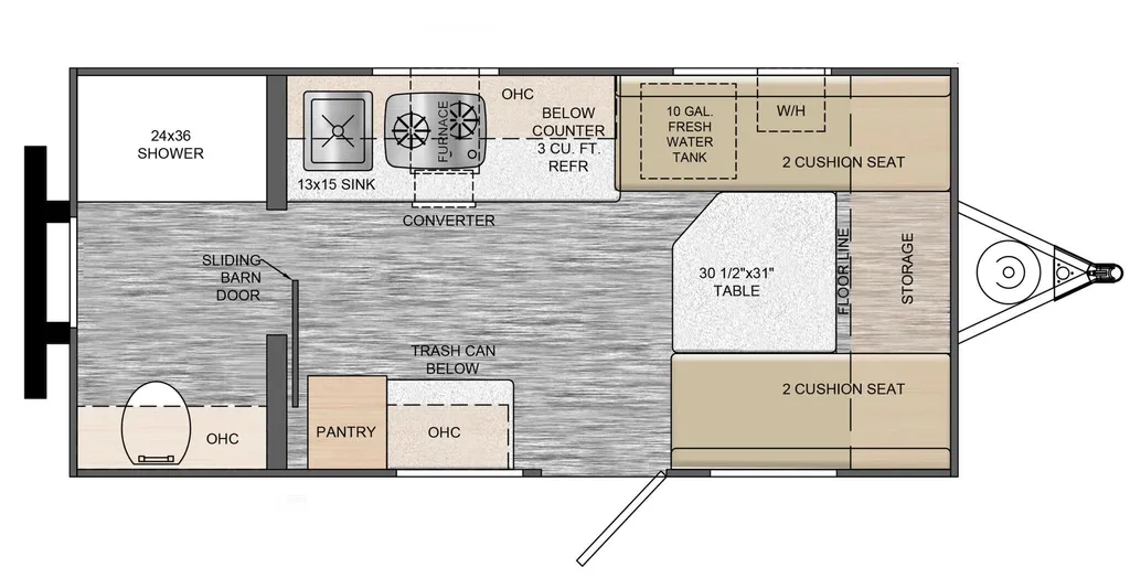 2025 Travel Lite Rove Lite 14FB floor plan