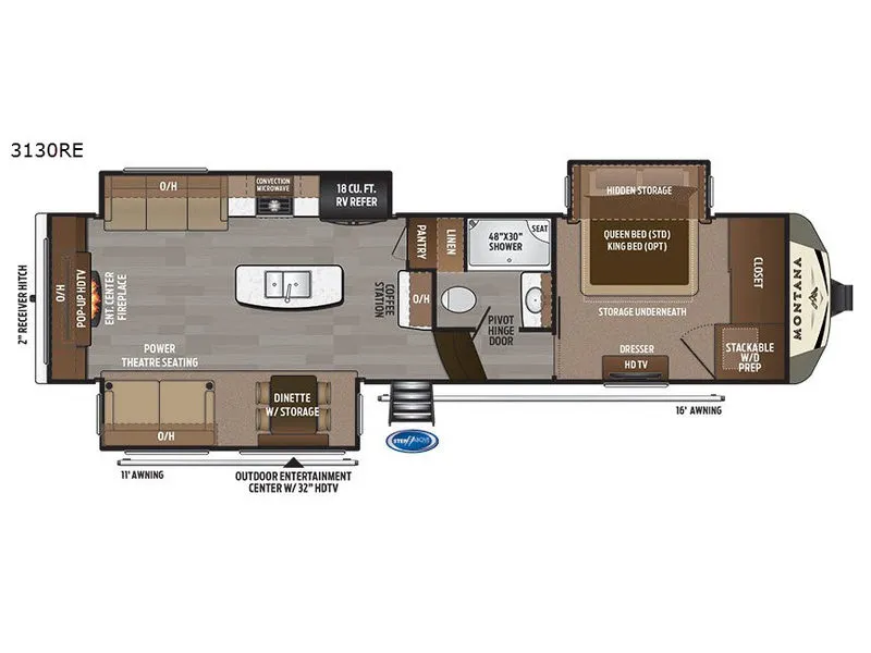 2018 Keystone Montana 3130RE - Floor plan
