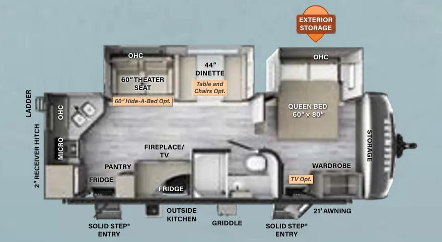 2023 Forest River Rockwood Ultra Lite 2614BS - Floor plan