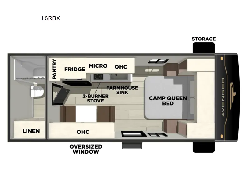 2026 Prime Time RV Avenger LT 16RBX floor plan