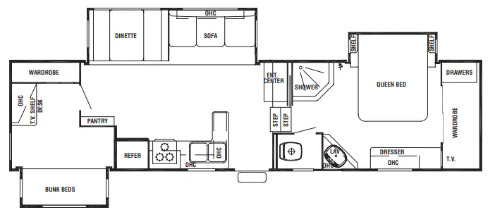 Forest River Cedar Creek Silverback 33LBHTS floor plan