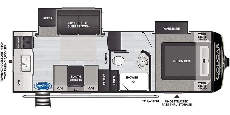 2023 Keystone Cougar 23MLS - Floor plan