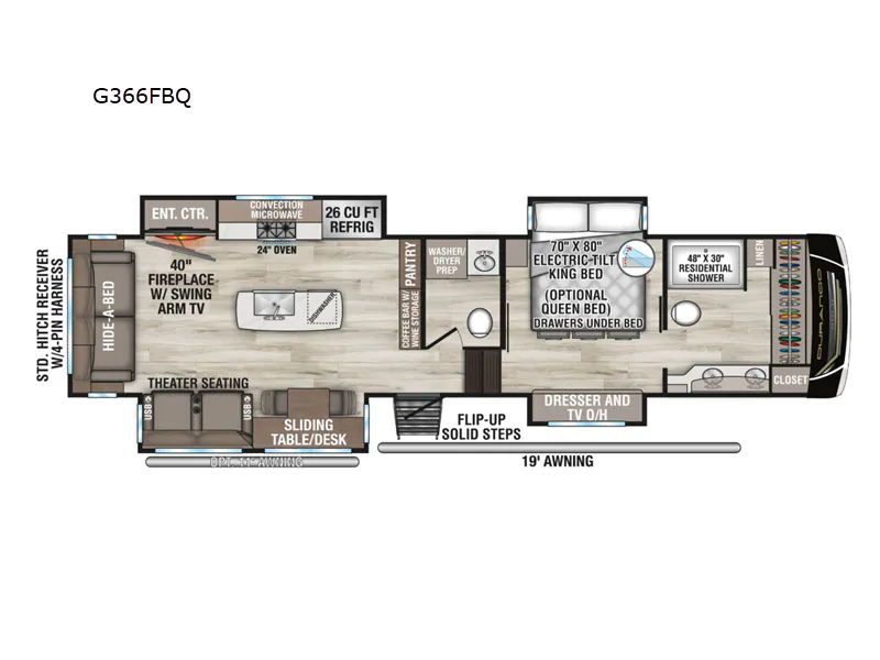 2026 K-Z Durango Gold G366FBQ - Floor plan