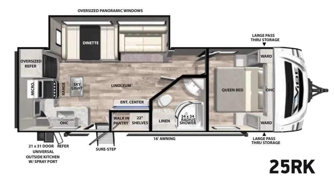 Forest River Vibe 25RK floor plan