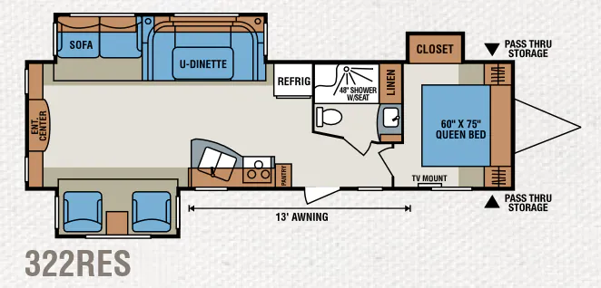 K-Z Spree 322RES floor plan