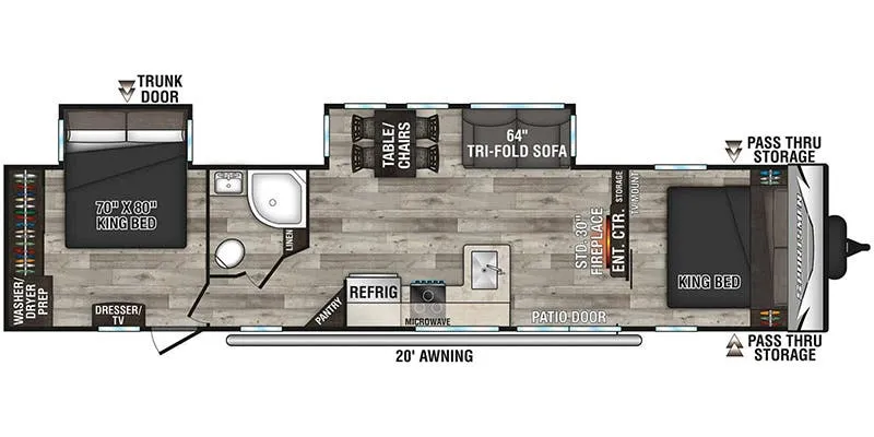 K-Z Sportsmen Destination 362DB floor plan