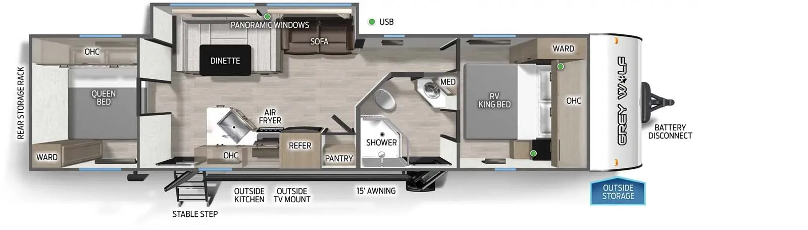 2026 Forest River Cherokee Grey Wolf 29QB - Floor plan