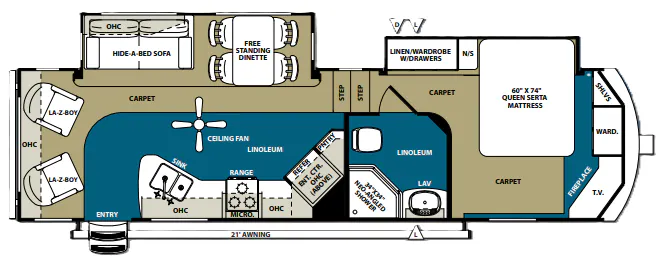 Forest River Sandpiper 320RL floor plan