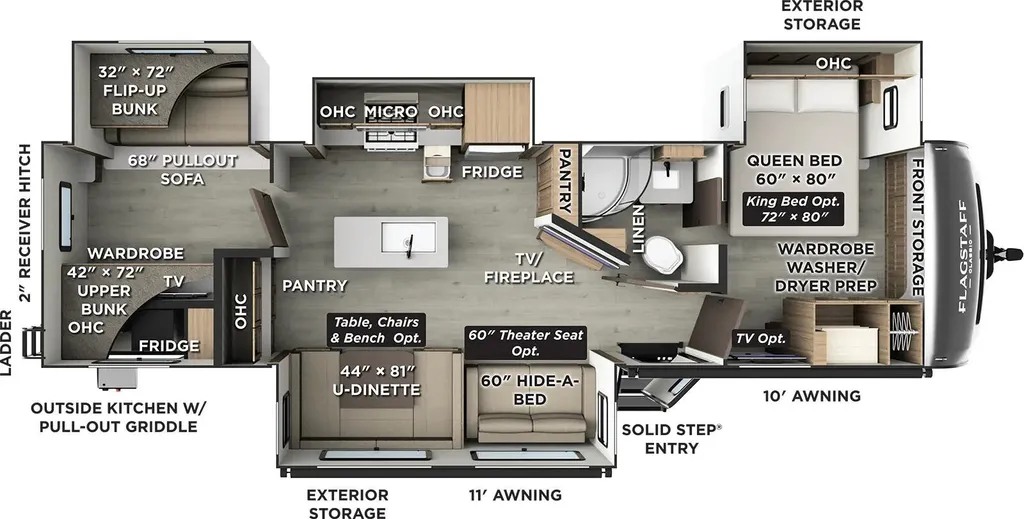 2026 Forest River Flagstaff Classic 832BWS floor plan