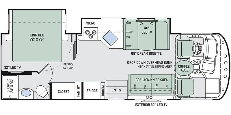 2018 Thor Motor Coach A.C.E 27.2 - Floor plan