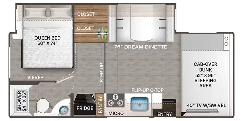 2024 Thor Motor Coach Freedom Elite 24HE - Floor plan