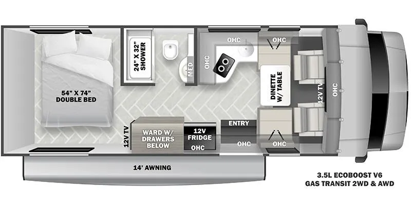 Forest River Sunseeker TS2380 floor plan