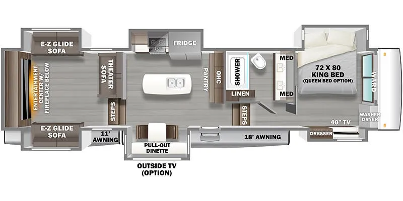 2022 Forest River RiverStone 419RD - Floor plan