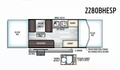 Forest River Rockwood Extreme Sports Package 2280BHESP floor plan
