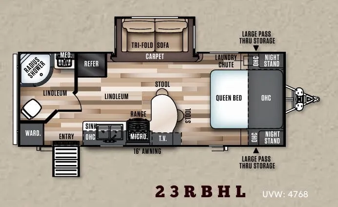 Forest River Wildwood Heritage Glen Hyper-Lyte 23RBHL floor plan