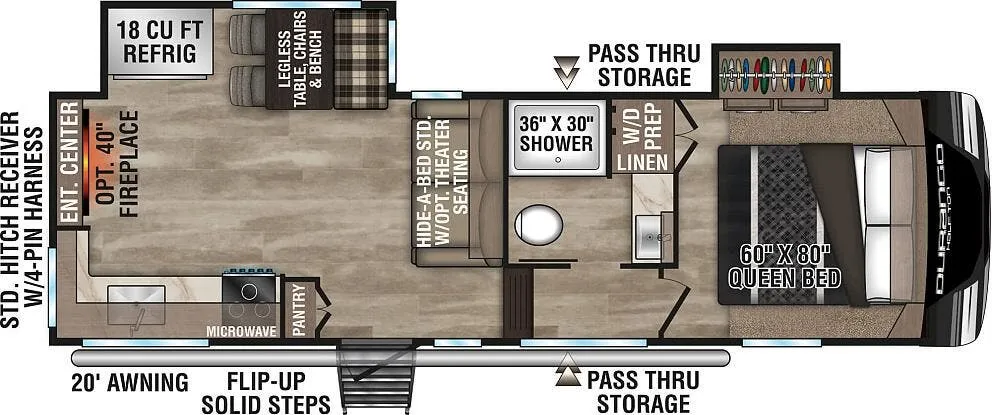 K-Z Durango Half-Ton D250RED floor plan