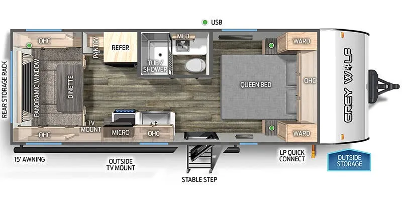 Forest River Cherokee Grey Wolf 20RDSE floor plan