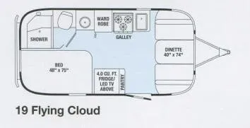 Airstream Flying Cloud 19 floor plan
