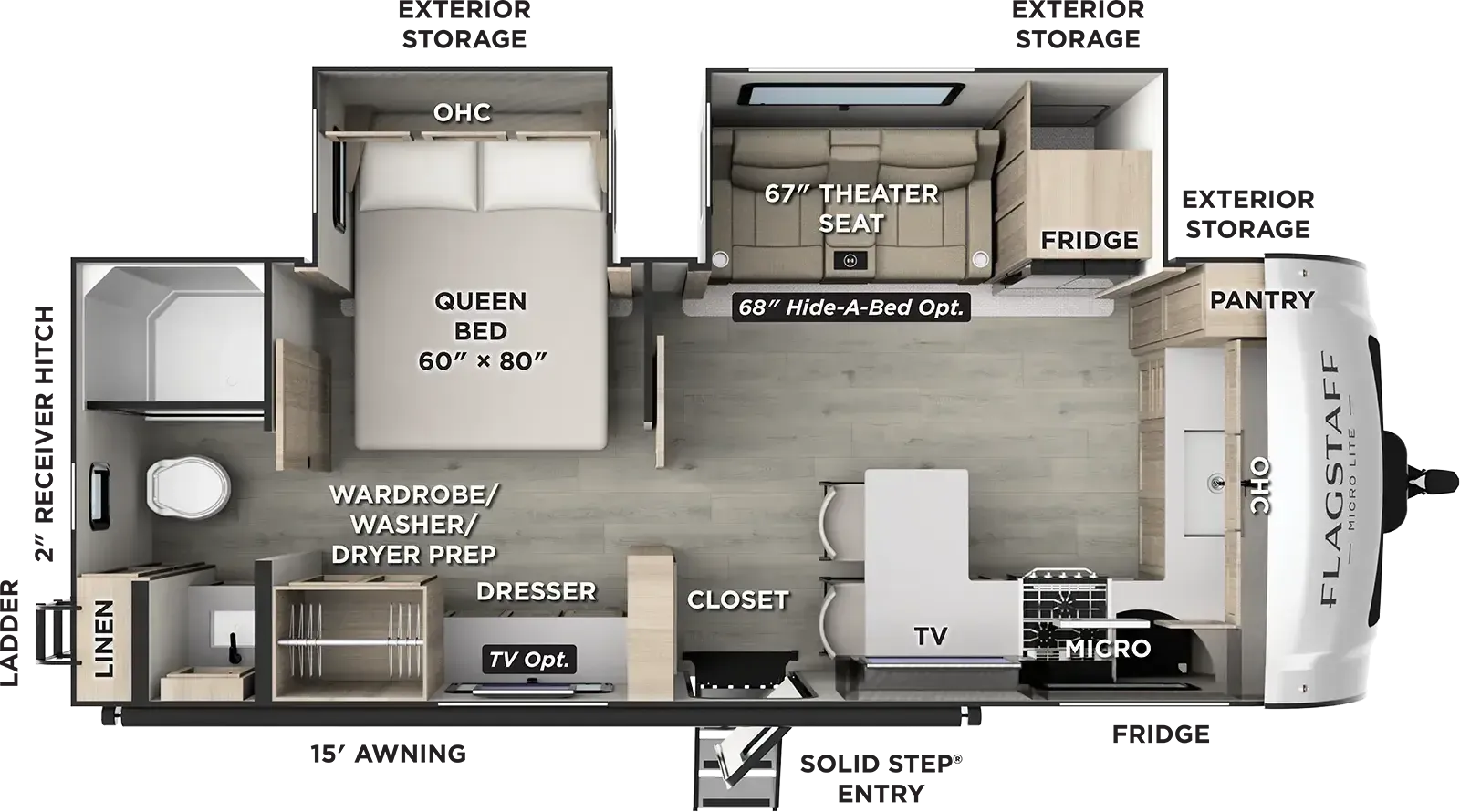Forest River Flagstaff Micro Lite 25MBR floor plan