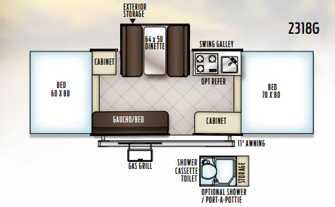 Forest River Rockwood Freedom 2318G floor plan