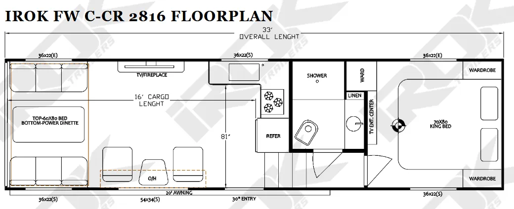 Irok Trailers FW C-CR 2816 floor plan