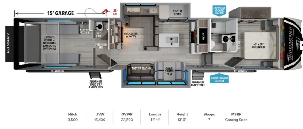 2026 Grand Design Momentum G-Class 394G - Floor plan