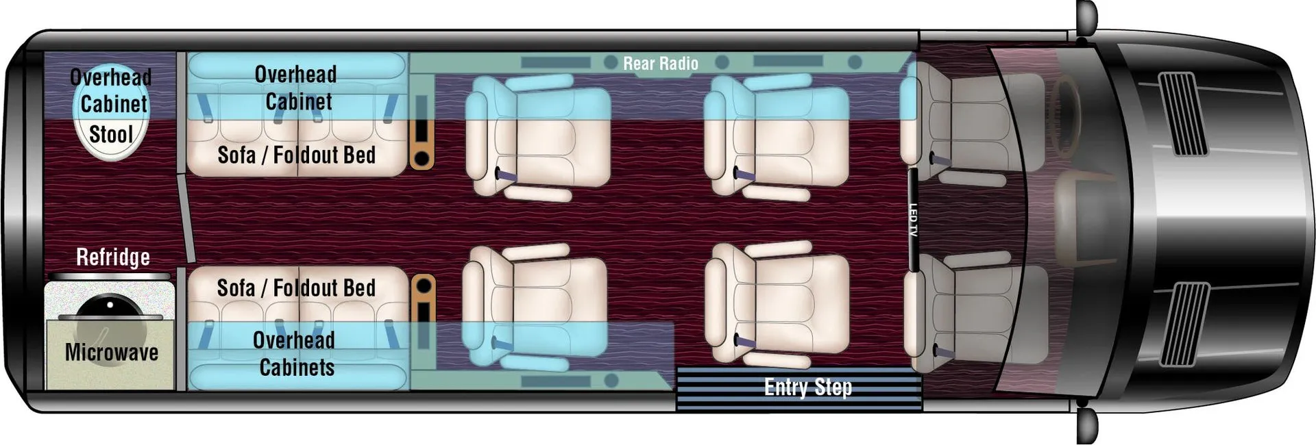 Midwest Daycruiser Sprinter RV D6 floor plan