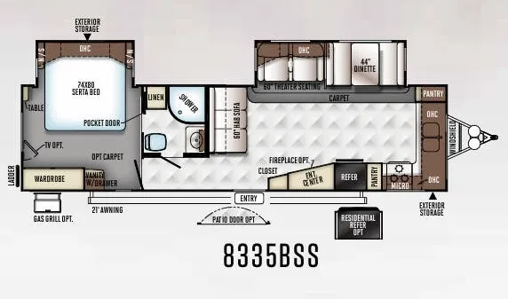 Forest River Rockwood Signature Ultra Lite 8335BSS floor plan