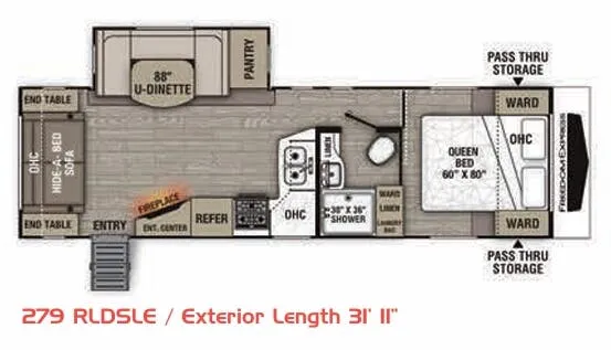 Coachmen Freedom Express Maple Leaf Edition 279 RLDSLE floor plan