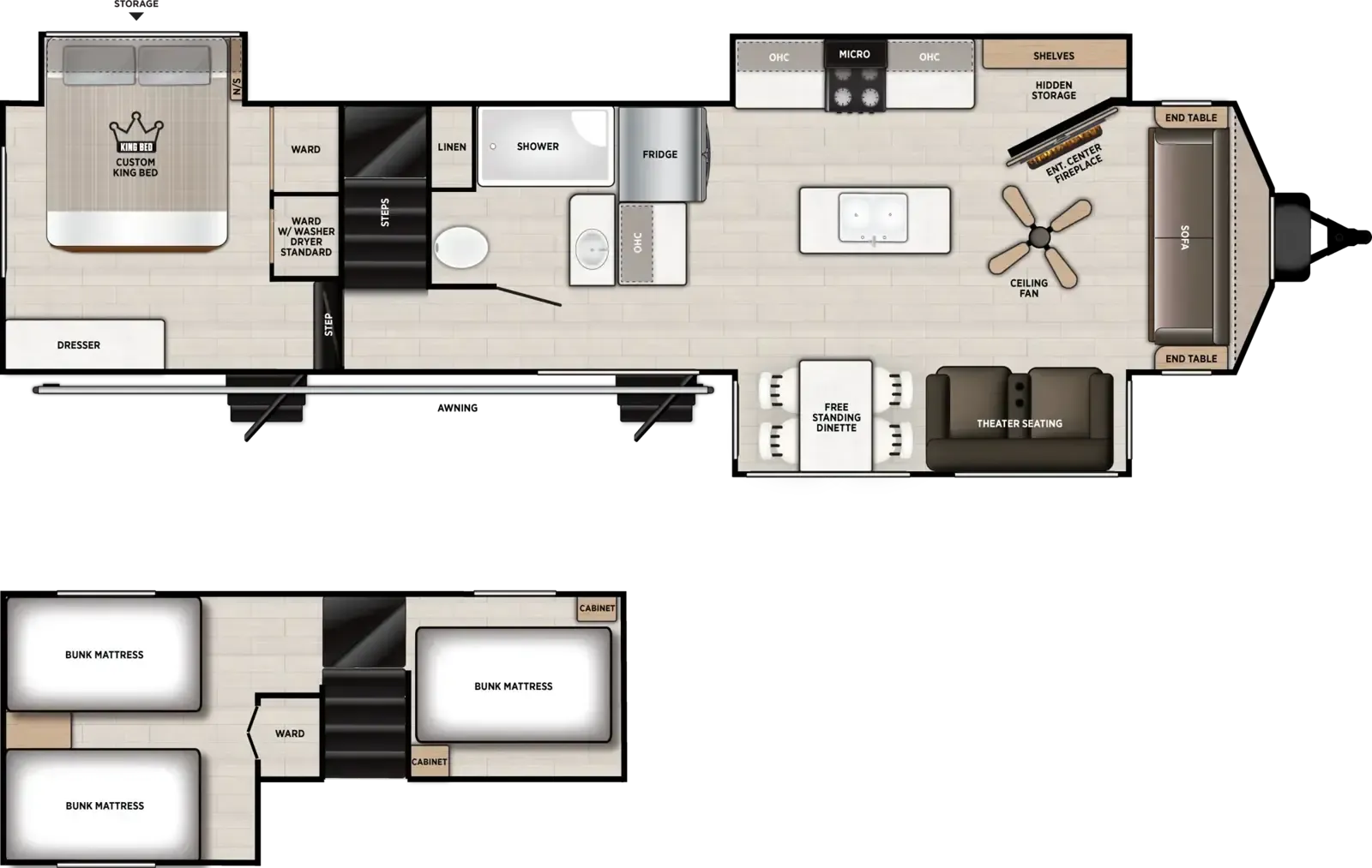 Forest River Wildwood Grand Lodge 42FLDL floor plan