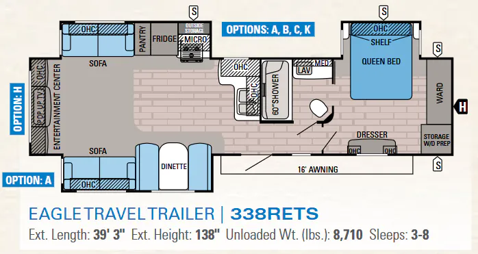 Jayco Eagle 338RETS floor plan