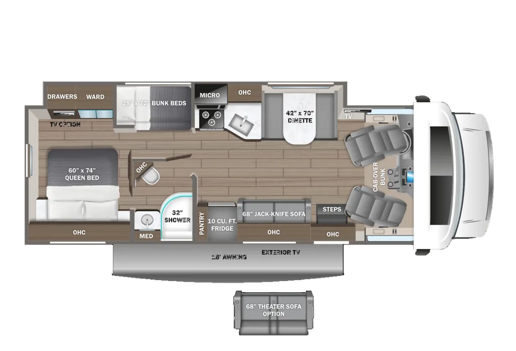 2026 Entegra Coach Odyssey 31F floor plan