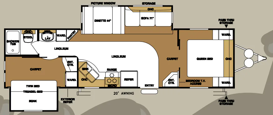 Forest River Sandpiper 302BHD floor plan