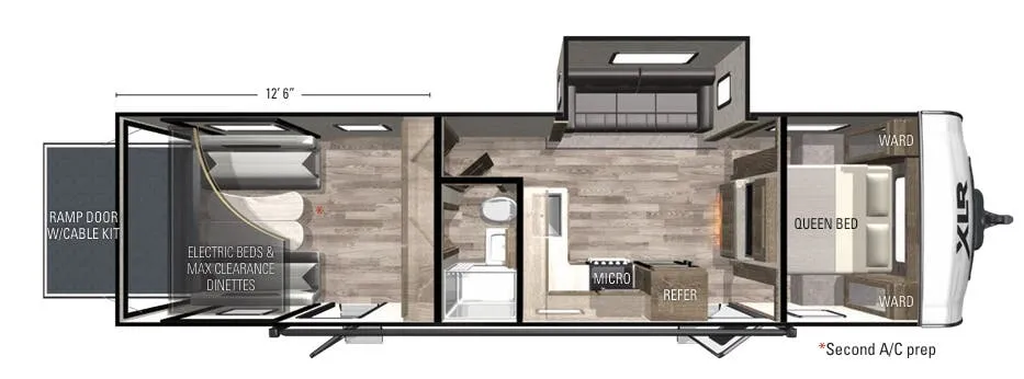 2022 Forest River XLR Hyper Lite 3212 floor plan