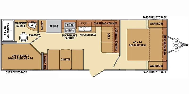 2022 Shasta RVs Shasta 26BH floor plan